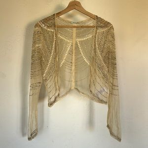 Ethereal Beaded Shrug, sz XS/S